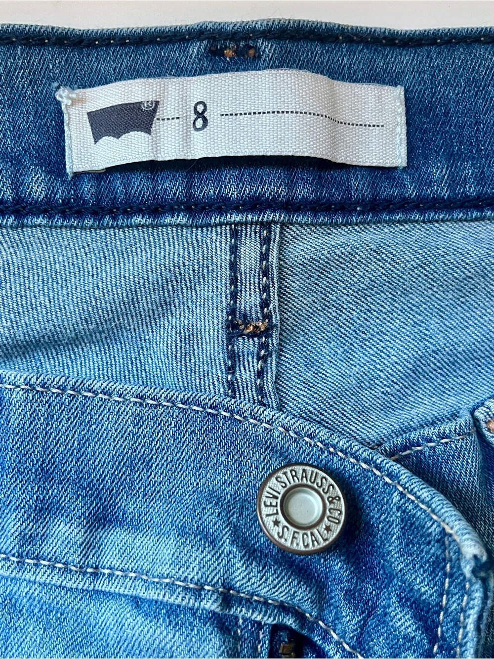 Levi's Light Blue Denim Cropped Cuffed Jeans-size 8